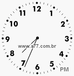 Relógio com Número Arábico Marcando 19h34min