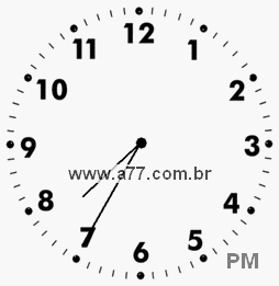 Relógio com Número Arábico Marcando 19h35min