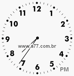 Relógio com Número Arábico Marcando 19h36min