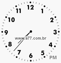 Relógio com Número Arábico Marcando 19h37min
