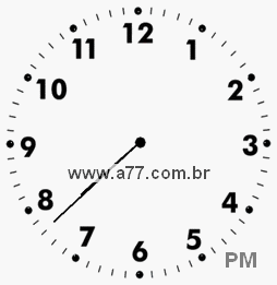 Relógio com Número Arábico Marcando 19h38min