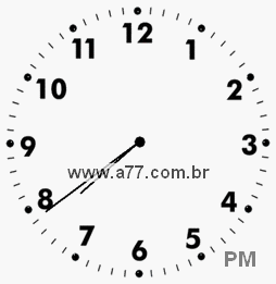 Relógio com Número Arábico Marcando 19h39min