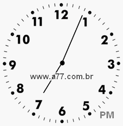 Relógio com Número Arábico Marcando 19h4min