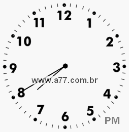 Relógio com Número Arábico Marcando 19h40min