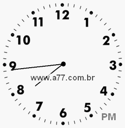 Relógio com Número Arábico Marcando 19h44min