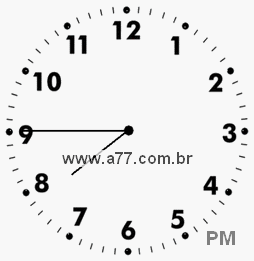 Relógio com Número Arábico Marcando 19h45min