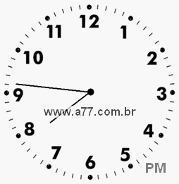 Relógio com Número Arábico Marcando 19h46min