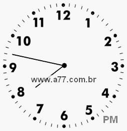 Relógio com Número Arábico Marcando 19h47min
