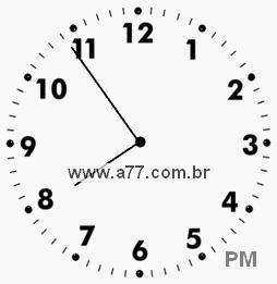 Relógio com Número Arábico Marcando 19h54min