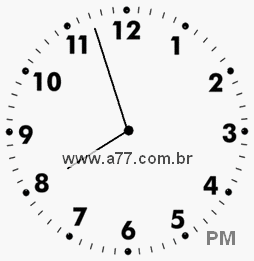 Relógio com Número Arábico Marcando 19h57min