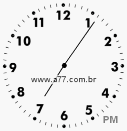 Relógio com Número Arábico Marcando 19h6min
