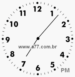 Relógio com Número Arábico Marcando 19h7min