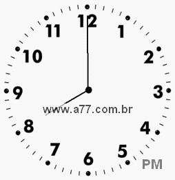 Relógio com Número Arábico Marcando 20h0min