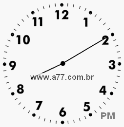 Relógio com Número Arábico Marcando 20h10min