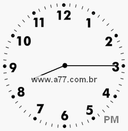 Relógio com Número Arábico Marcando 20h15min
