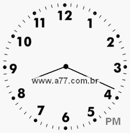 Relógio com Número Arábico Marcando 20h19min