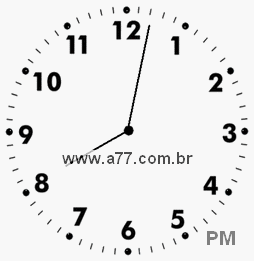Relógio com Número Arábico Marcando 20h2min