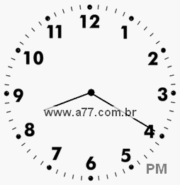 Relógio com Número Arábico Marcando 20h20min