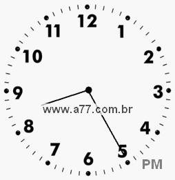 Relógio com Número Arábico Marcando 20h25min