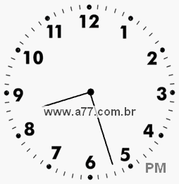 Relógio com Número Arábico Marcando 20h27min