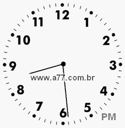 Relógio com Número Arábico Marcando 20h29min