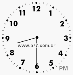 Relógio com Número Arábico Marcando 20h30min