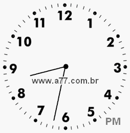 Relógio com Número Arábico Marcando 20h32min