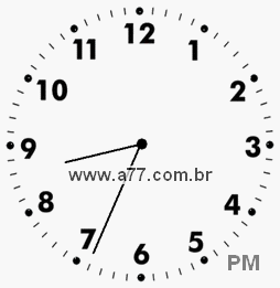 Relógio com Número Arábico Marcando 20h34min
