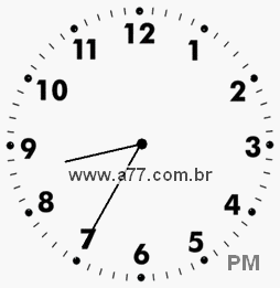 Relógio com Número Arábico Marcando 20h35min