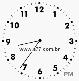 Relógio com Número Arábico Marcando 20h36min