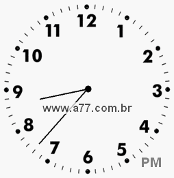 Relógio com Número Arábico Marcando 20h37min