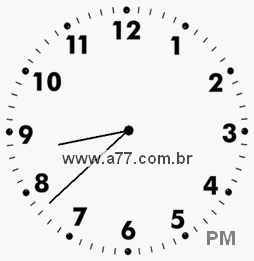 Relógio com Número Arábico Marcando 20h38min