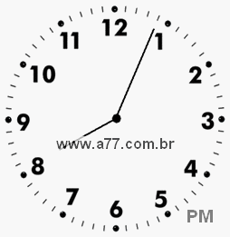 Relógio com Número Arábico Marcando 20h4min