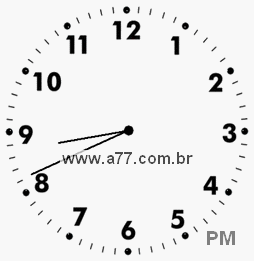 Relógio com Número Arábico Marcando 20h41min