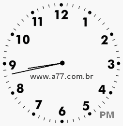 Relógio com Número Arábico Marcando 20h43min