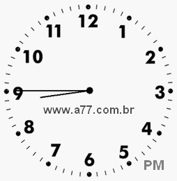 Relógio com Número Arábico Marcando 20h45min