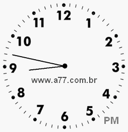 Relógio com Número Arábico Marcando 20h47min