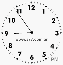Relógio com Número Arábico Marcando 20h54min