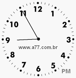 Relógio com Número Arábico Marcando 20h55min