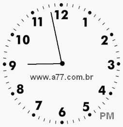 Relógio com Número Arábico Marcando 20h58min