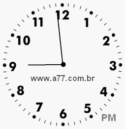 Relógio com Número Arábico Marcando 20h59min