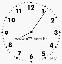 Relógio com Número Arábico Marcando 20h6min
