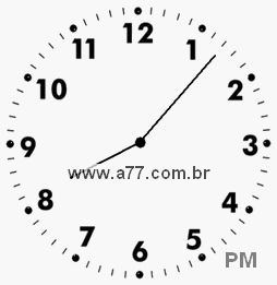 Relógio com Número Arábico Marcando 20h7min
