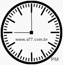 Relógio com Número Arábico Marcando 21h0min