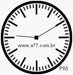 Relógio com Número Arábico Marcando 21h10min