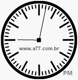 Relógio com Número Arábico Marcando 21h2min
