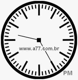 Relógio com Número Arábico Marcando 21h25min