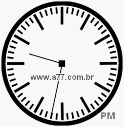 Relógio com Número Arábico Marcando 21h32min