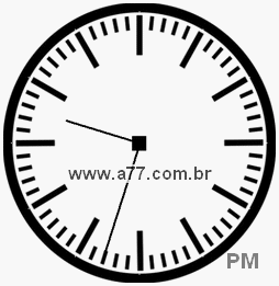 Relógio com Número Arábico Marcando 21h33min