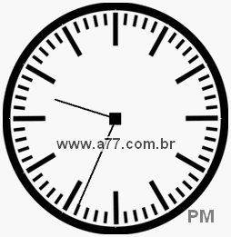 Relógio com Número Arábico Marcando 21h34min